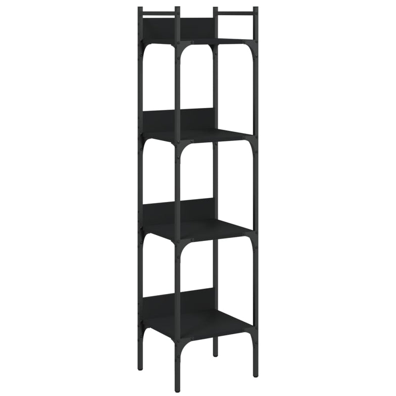 vidaXL 4 szintes fekete szerelt fa könyvespolc 35 x 30 x 138,5 cm