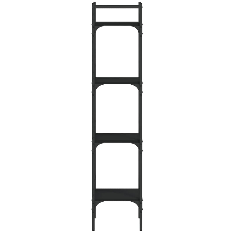 vidaXL 4 szintes fekete szerelt fa könyvespolc 35 x 30 x 138,5 cm