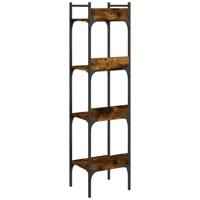 vidaXL 5 szintes füstös tölgy szerelt fa könyvespolc 35x30x138,5 cm
