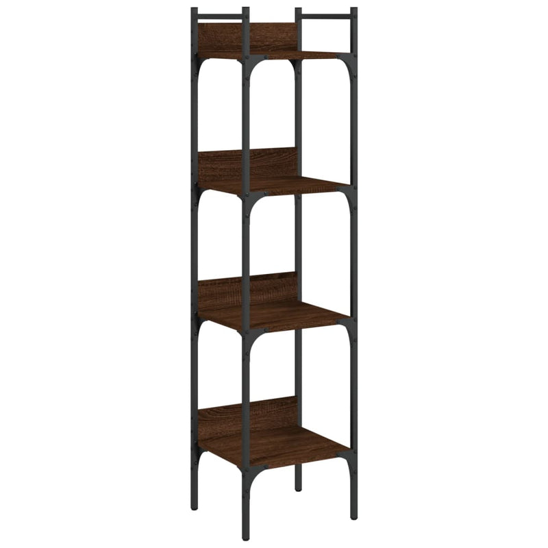 vidaXL 4 szintes barna tölgy szerelt fa könyvespolc 35 x 30 x 138,5 cm