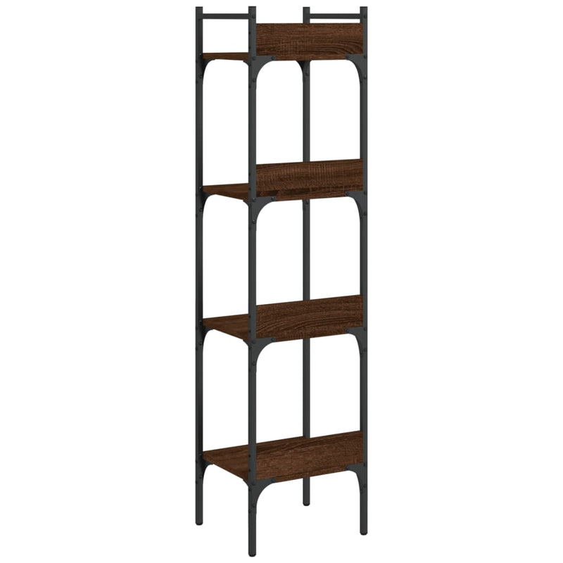 vidaXL 4 szintes barna tölgy szerelt fa könyvespolc 35 x 30 x 138,5 cm