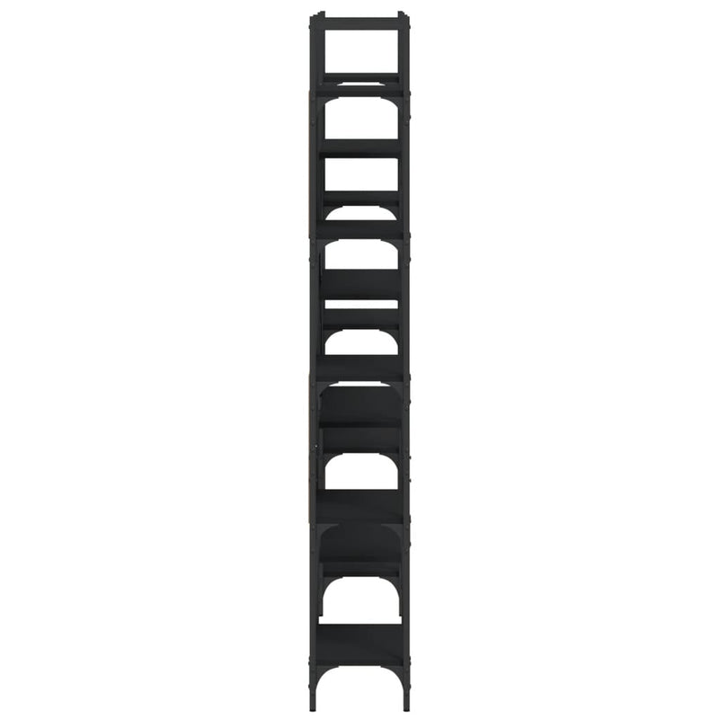 vidaXL fekete szerelt fa könyvespolc 155,5 x 24 x 166,5 cm