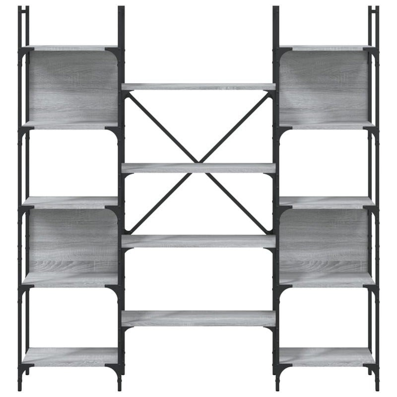 vidaXL szürke sonoma színű szerelt fa könyvespolc 155,5x24x166,5 cm
