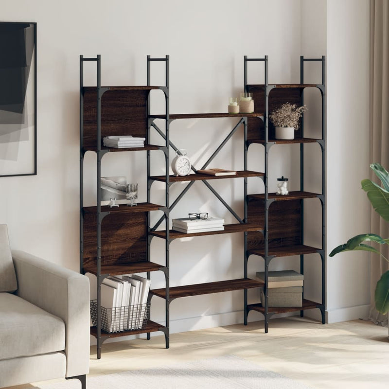 vidaXL barna tölgy színű szerelt fa könyvespolc 155,5 x 24 x 166,5 cm