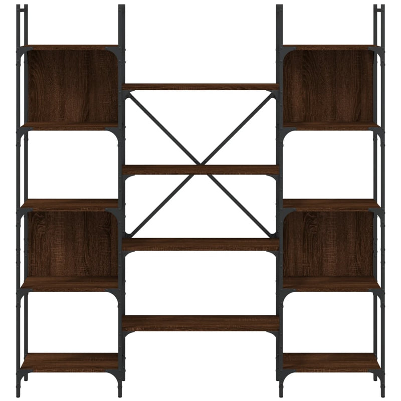 vidaXL barna tölgy színű szerelt fa könyvespolc 155,5 x 24 x 166,5 cm