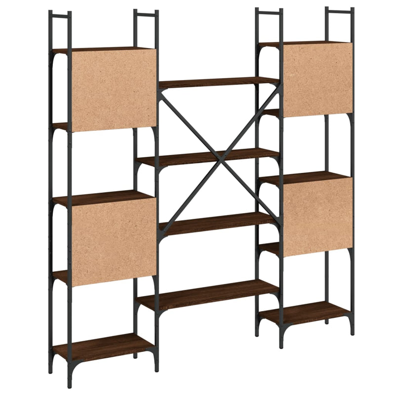 vidaXL barna tölgy színű szerelt fa könyvespolc 155,5 x 24 x 166,5 cm