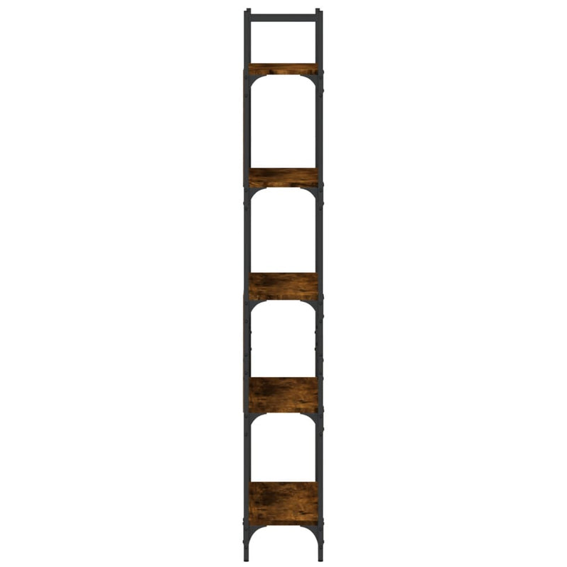 vidaXL 5 szintes füstös tölgy szerelt fa könyvespolc 60,5x24x166,5 cm