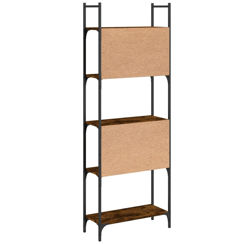 vidaXL 5 szintes füstös tölgy szerelt fa könyvespolc 60,5x24x166,5 cm
