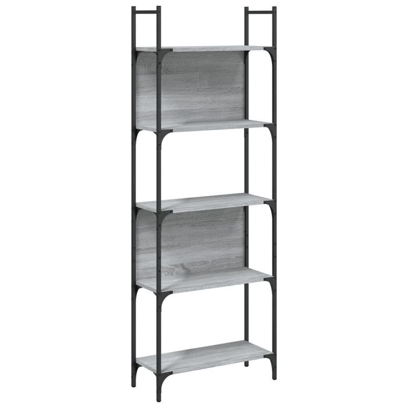 vidaXL 5 szintes szürke sonoma szerelt fa könyvespolc 60,5x24x166,5 cm