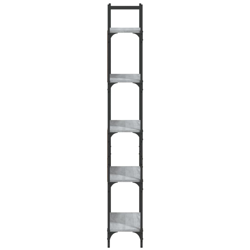 vidaXL 5 szintes szürke sonoma szerelt fa könyvespolc 60,5x24x166,5 cm
