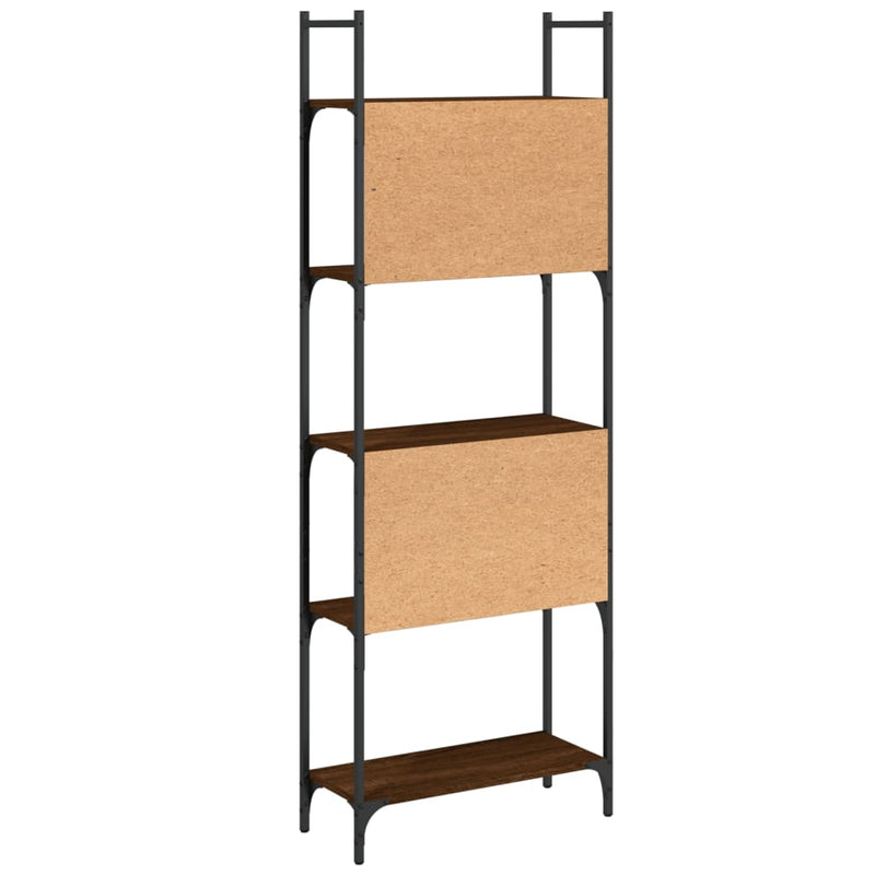 vidaXL 5-szintes barna tölgy szerelt fa könyvespolc 60,5x24x166,5 cm