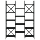 vidaXL fekete szerelt fa könyvespolc 127,5x28,5x172,5 cm