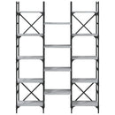 vidaXL szürke sonoma színű szerelt fa könyvespolc 127,5x28,5x172,5 cm