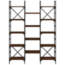 vidaXL barna tölgyszínű szerelt fa könyvespolc 127,5x28,5x172,5 cm