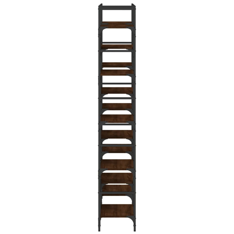 vidaXL barna tölgyszínű szerelt fa könyvespolc 127,5x28,5x172,5 cm