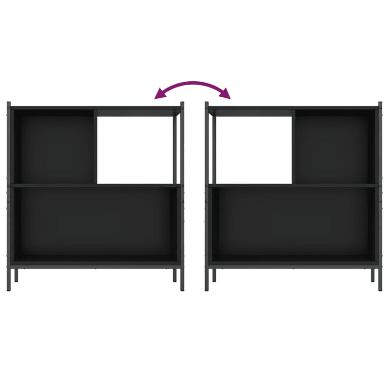 vidaXL fekete szerelt fa könyvszekrény 72 x 28 x 77,5 cm