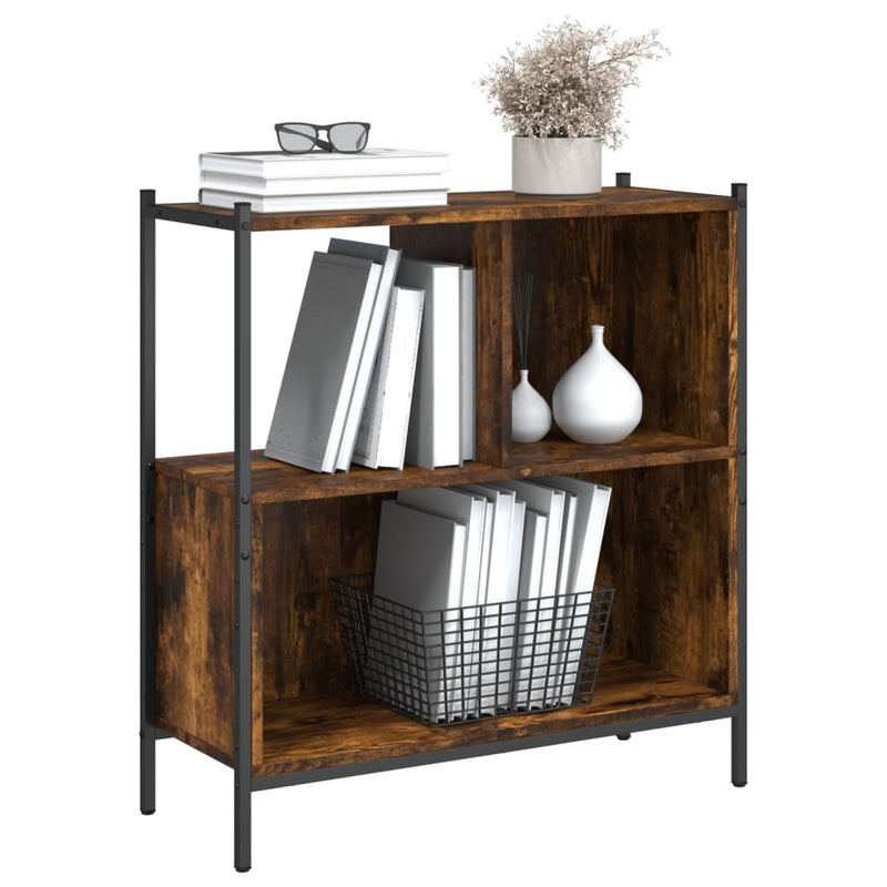 vidaXL füstös tölgy színű szerelt fa könyvszekrény 72 x 28 x 77,5 cm