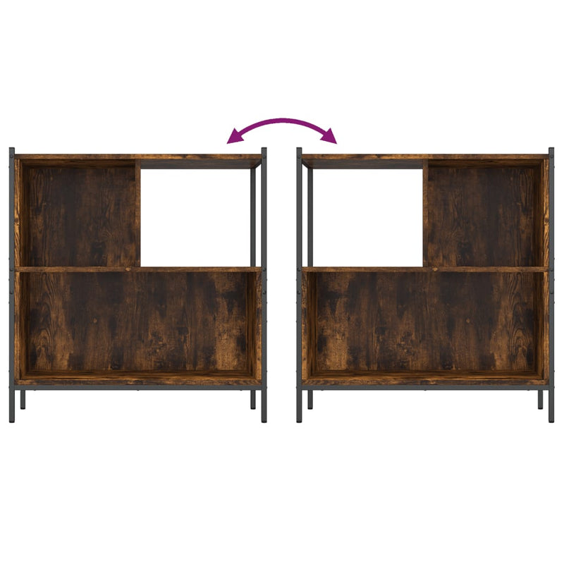 vidaXL füstös tölgy színű szerelt fa könyvszekrény 72 x 28 x 77,5 cm