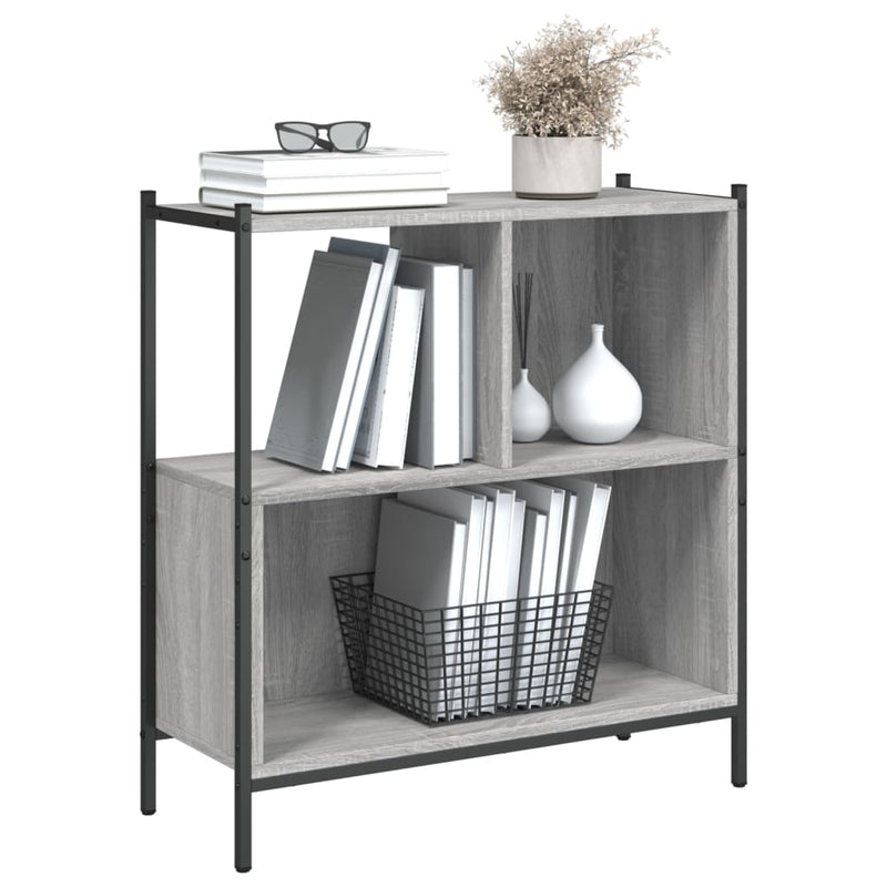 vidaXL szürke sonoma színű szerelt fa könyvespolc 72 x 28 x 77,5 cm
