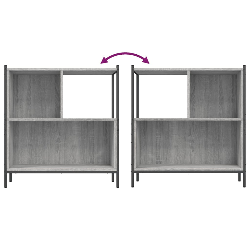 vidaXL szürke sonoma színű szerelt fa könyvespolc 72 x 28 x 77,5 cm