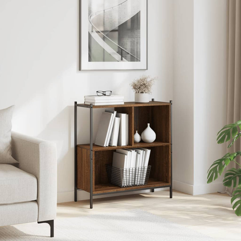vidaXL barna tölgy színű szerelt fa könyvszekrény 72 x 28 x 77,5 cm