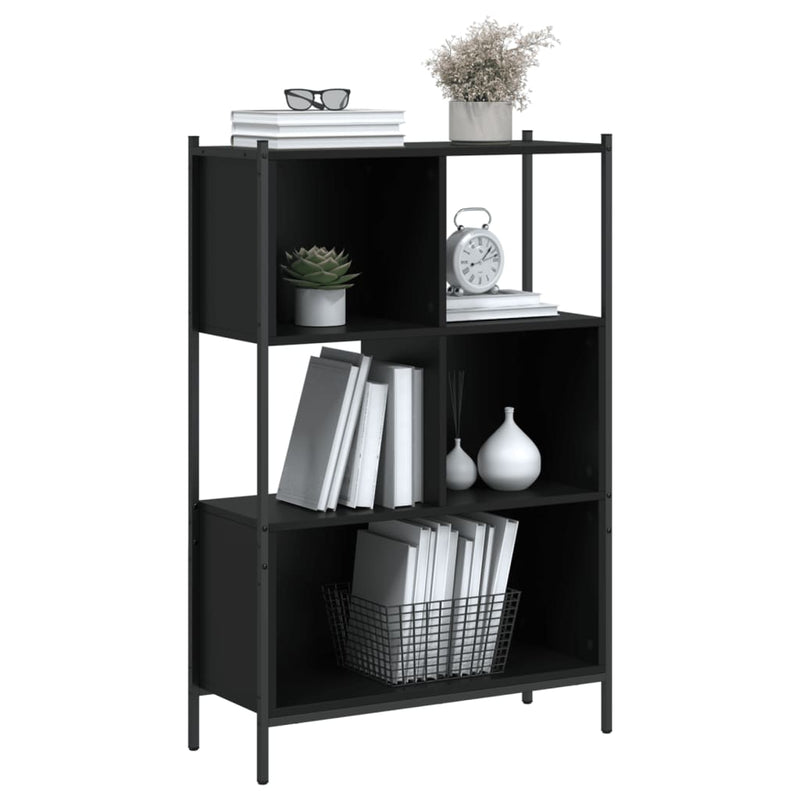 vidaXL fekete szerelt fa könyvszekrény 72x28x109 cm