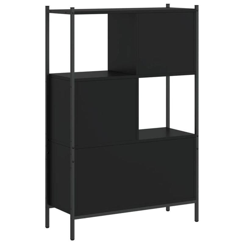 vidaXL fekete szerelt fa könyvszekrény 72x28x109 cm
