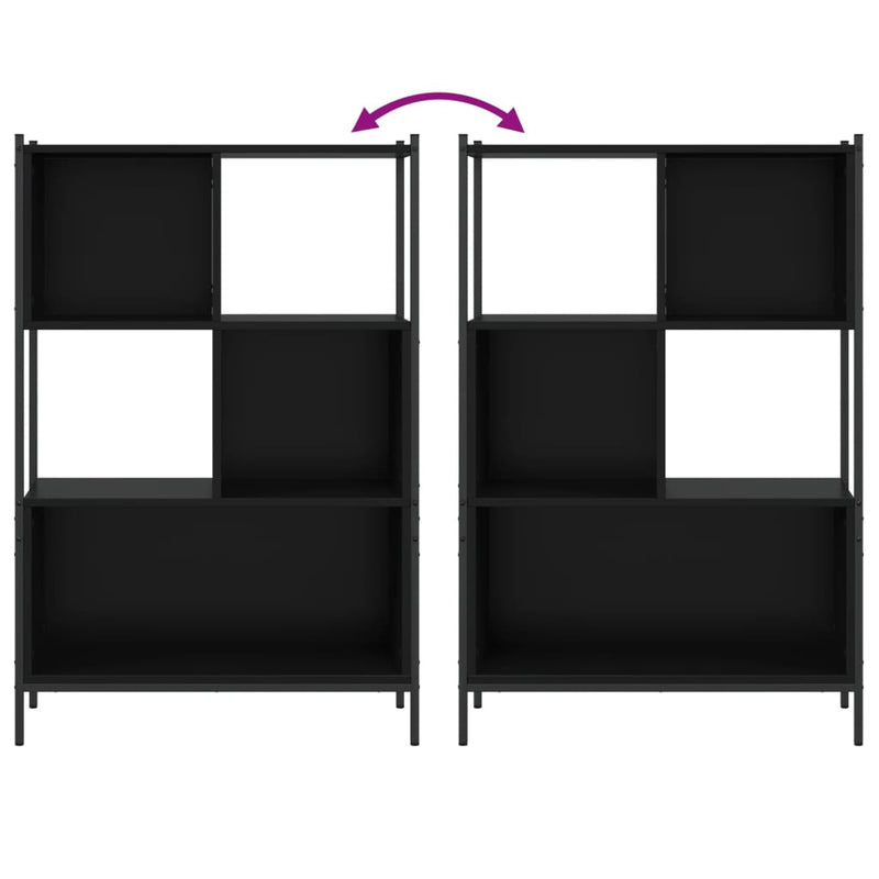 vidaXL fekete szerelt fa könyvszekrény 72x28x109 cm