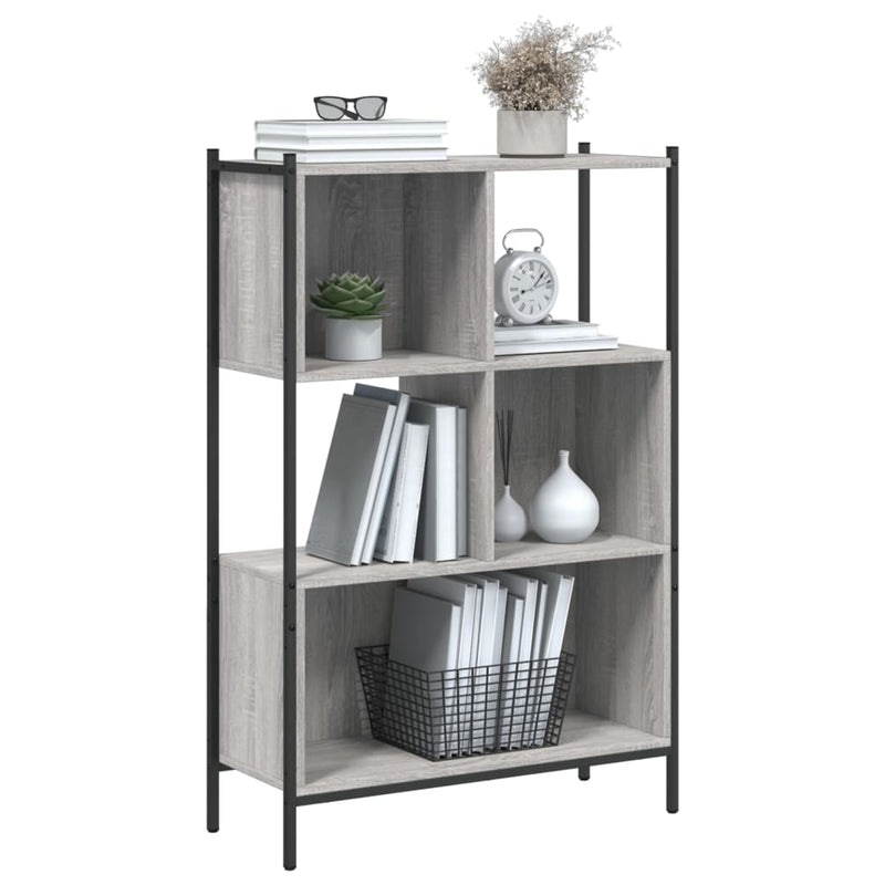 vidaXL szürke sonoma színű szerelt fa könyvespolc 72x28x109 cm