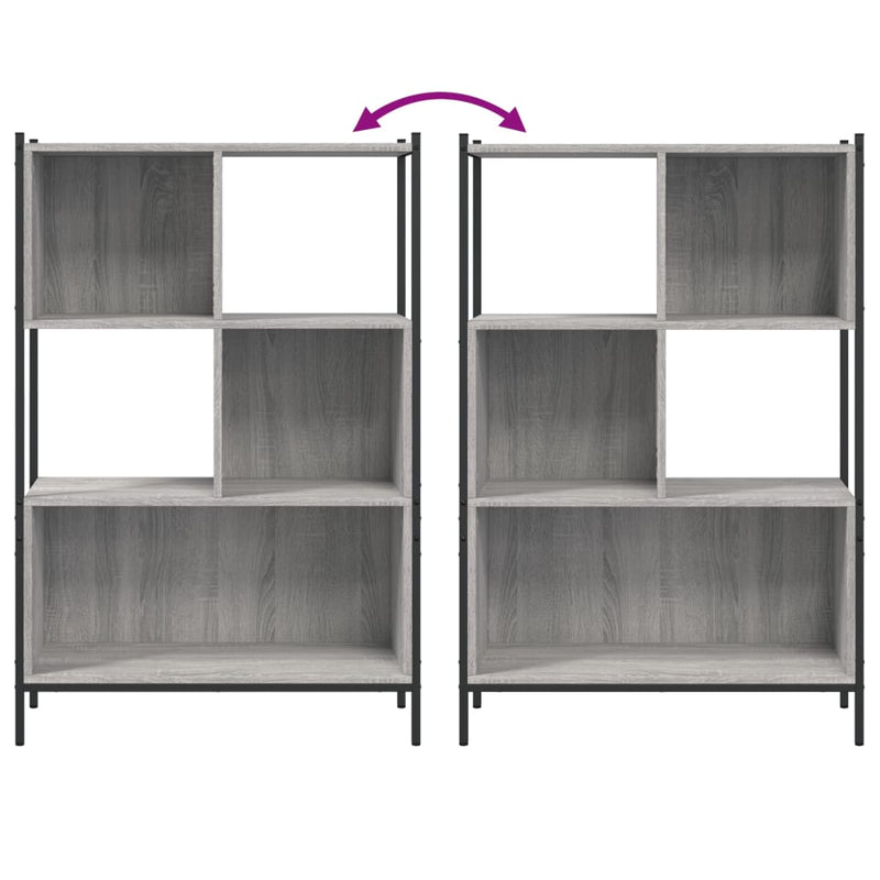 vidaXL szürke sonoma színű szerelt fa könyvespolc 72x28x109 cm