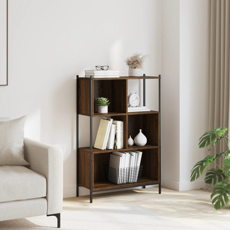 vidaXL barna tölgy színű szerelt fa könyvszekrény 72x28x109 cm