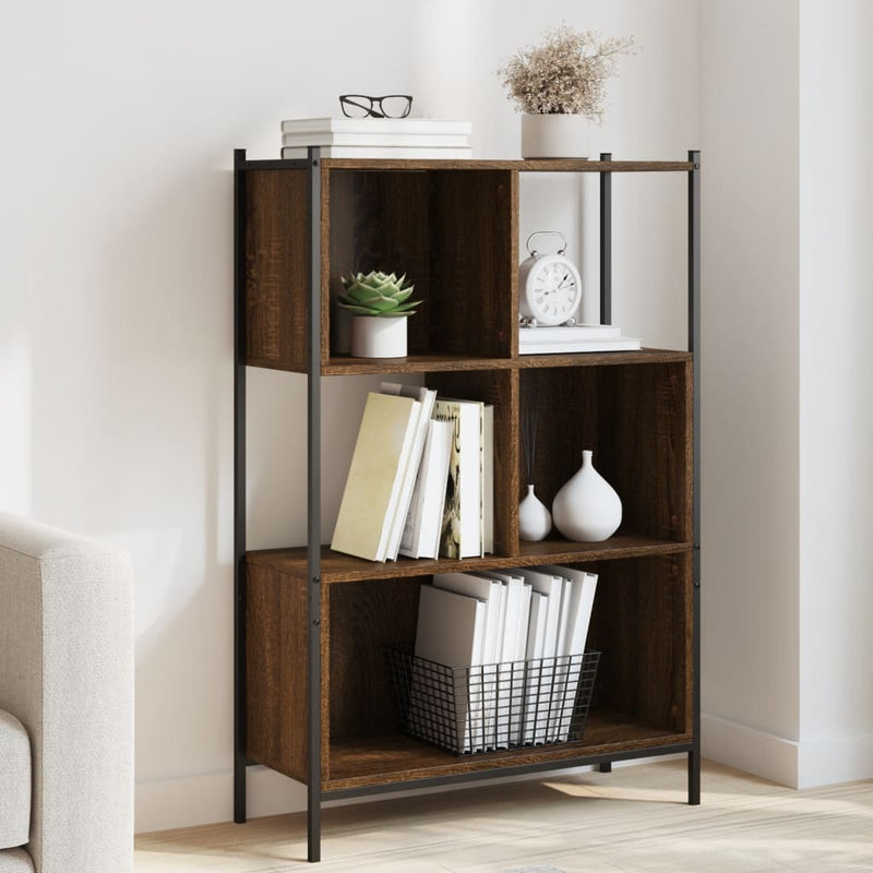 vidaXL barna tölgy színű szerelt fa könyvszekrény 72x28x109 cm