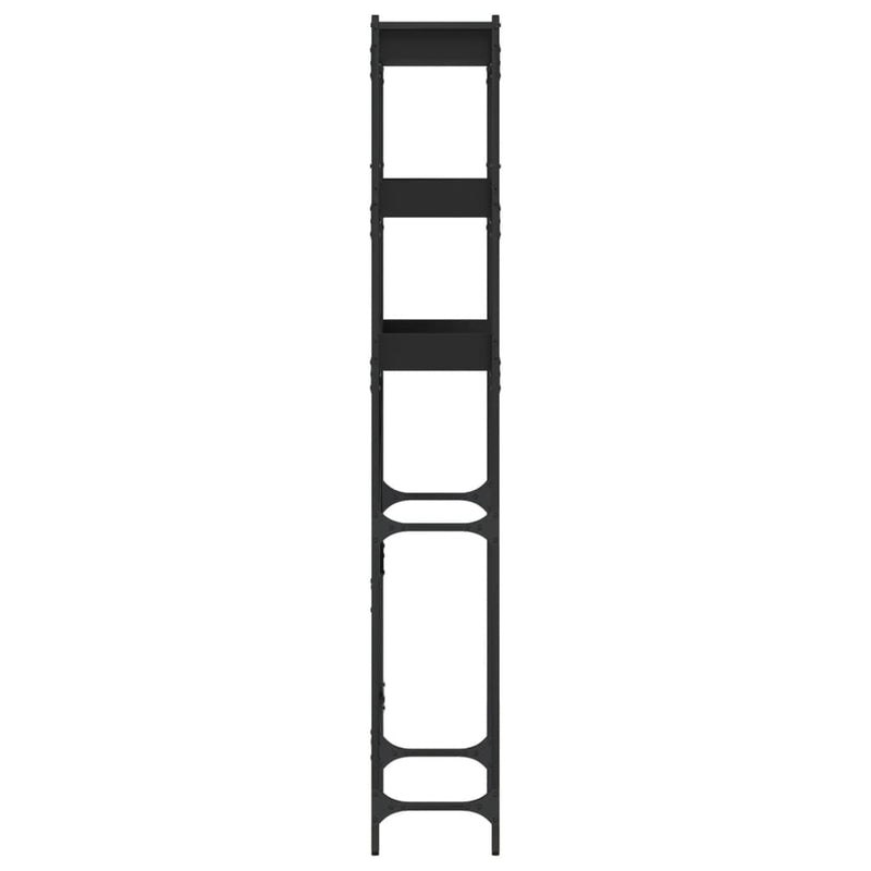 vidaXL fekete szerelt fa mosógéppolc 67 x 25 x 163 cm
