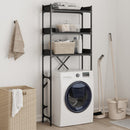 vidaXL fekete szerelt fa mosógéppolc 67 x 25 x 163 cm