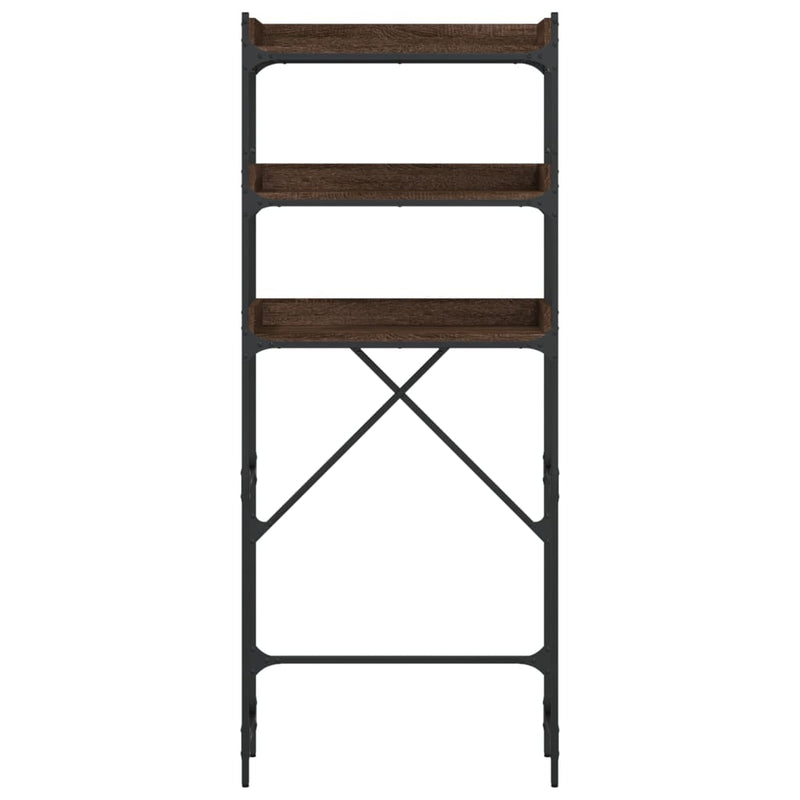 vidaXL barna tölgyszínű szerelt fa mosógéppolc 67 x 25 x 163 cm