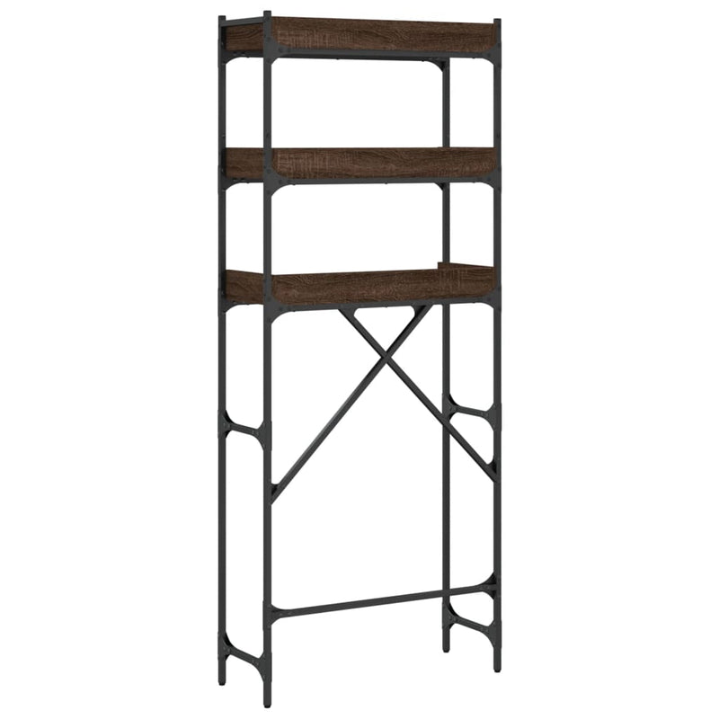 vidaXL barna tölgyszínű szerelt fa mosógéppolc 67 x 25 x 163 cm