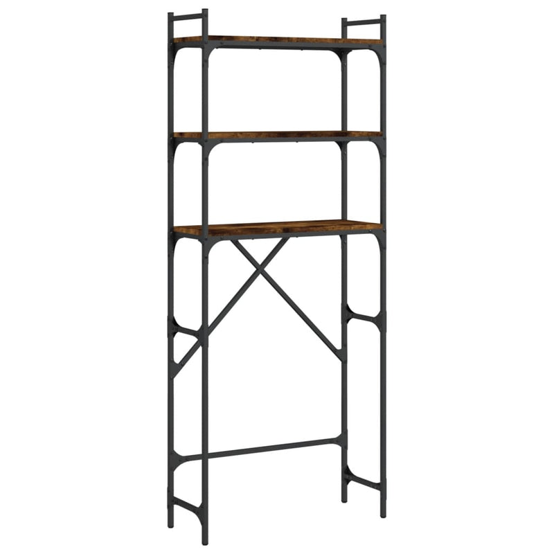 vidaXL füstös tölgy színű szerelt fa mosógéppolc 67 x 25 x 163 cm