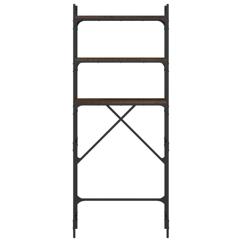vidaXL barna tölgyszínű szerelt fa mosógéppolc 67 x 25 x 163 cm