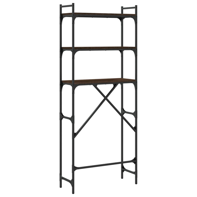 vidaXL barna tölgyszínű szerelt fa mosógéppolc 67 x 25 x 163 cm