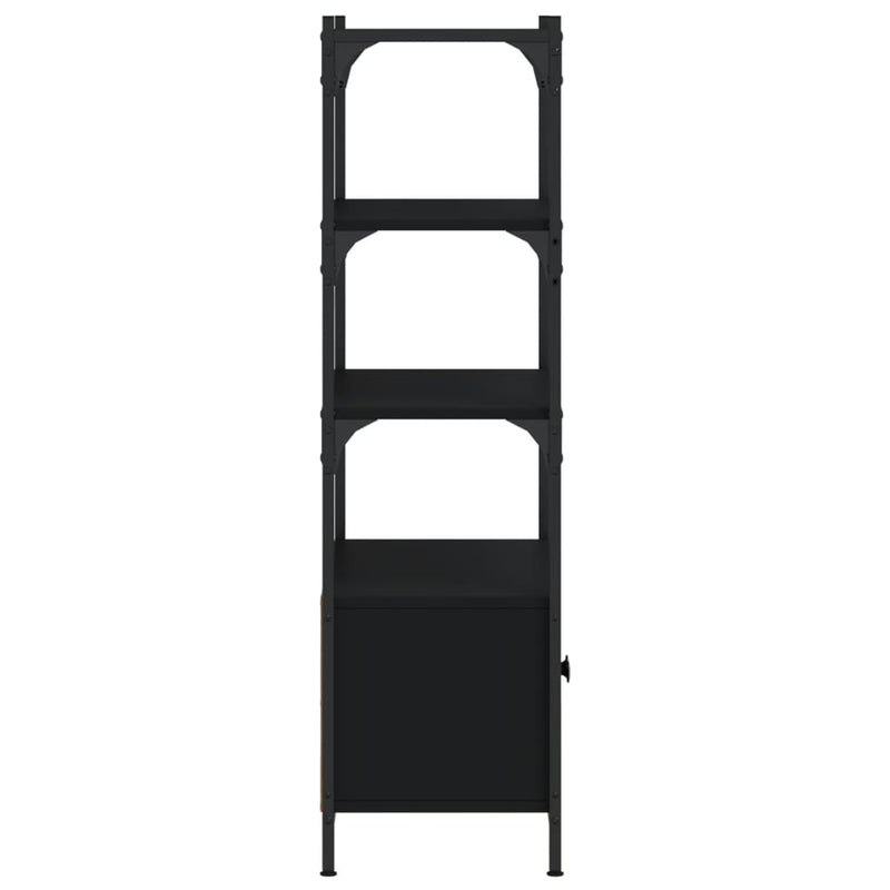 vidaXL 3 szintes fekete szerelt fa könyvespolc 70 x 30 x 109,5 cm