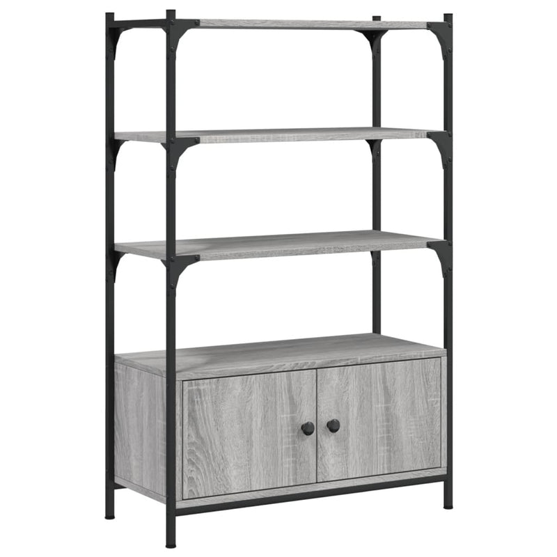 vidaXL 3 szintes szürke sonoma szerelt fa könyvespolc 70x30x109,5 cm