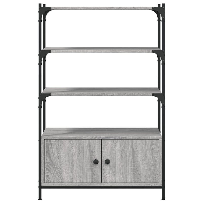 vidaXL 3 szintes szürke sonoma szerelt fa könyvespolc 70x30x109,5 cm