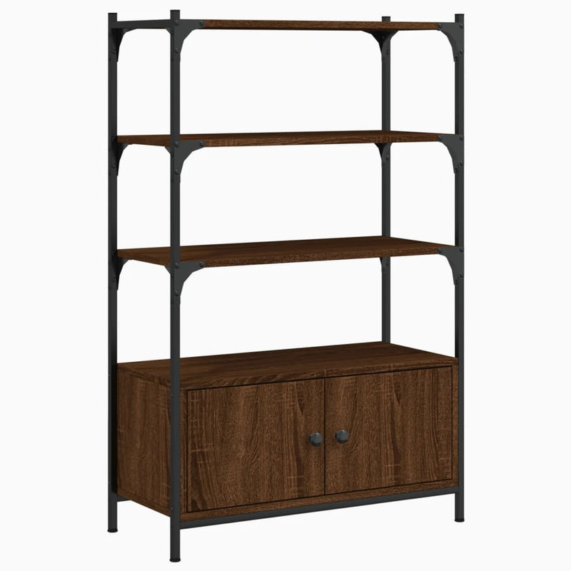 vidaXL 3 szintes barna tölgy szerelt fa könyvespolc 70 x 30 x 109,5 cm