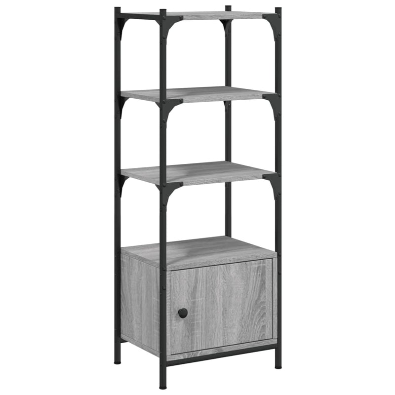 vidaXL 3 szintes szürke sonoma szerelt fa könyvespolc 41x30x109,5 cm
