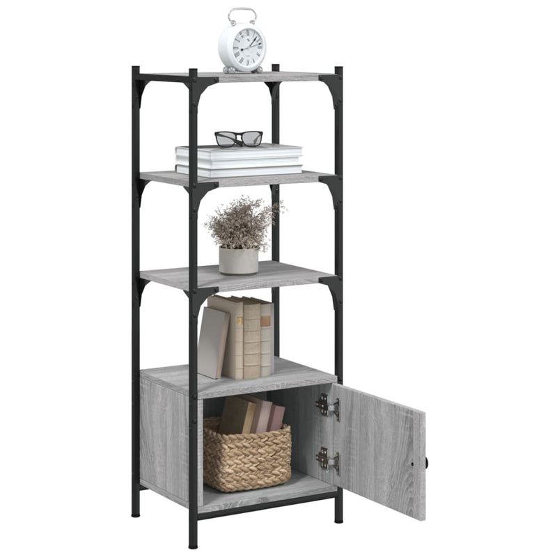 vidaXL 3 szintes szürke sonoma szerelt fa könyvespolc 41x30x109,5 cm