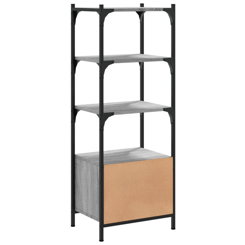 vidaXL 3 szintes szürke sonoma szerelt fa könyvespolc 41x30x109,5 cm