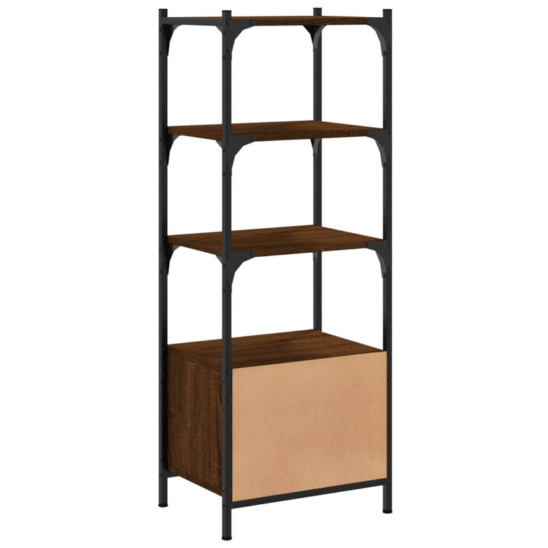 vidaXL 3 szintes barna tölgy szerelt fa könyvespolc 41 x 30 x 109,5 cm