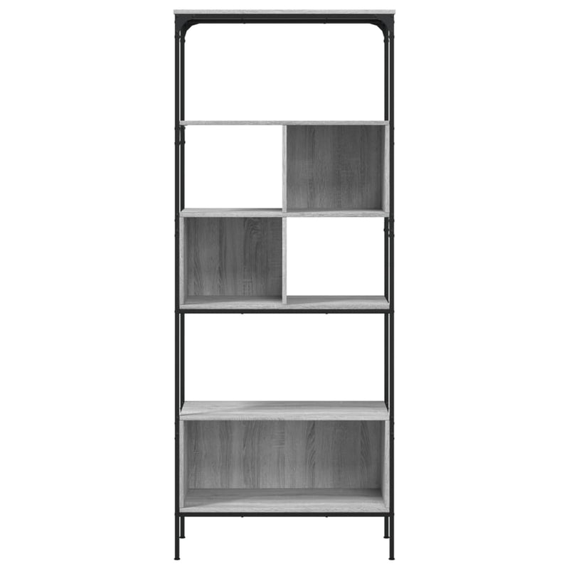 vidaXL 5 szintes szürke sonoma szerelt fa könyvespolc 76x33x188,5 cm