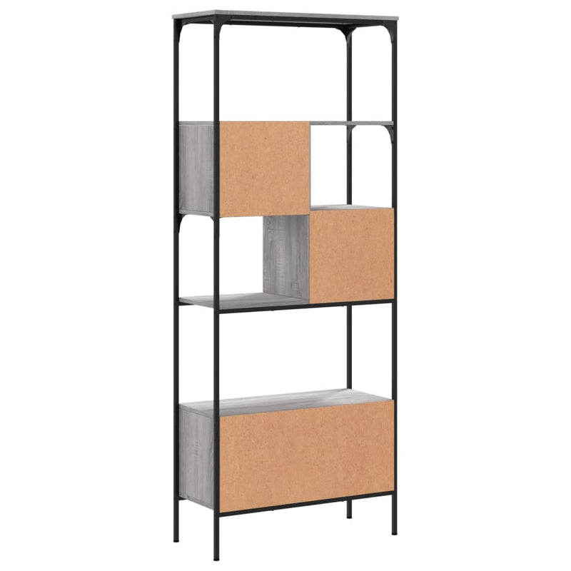 vidaXL 5 szintes szürke sonoma szerelt fa könyvespolc 76x33x188,5 cm