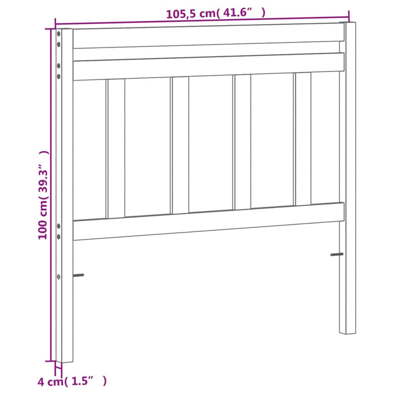 vidaXL viaszbarna tömör fenyőfa fejtámla 100 cm